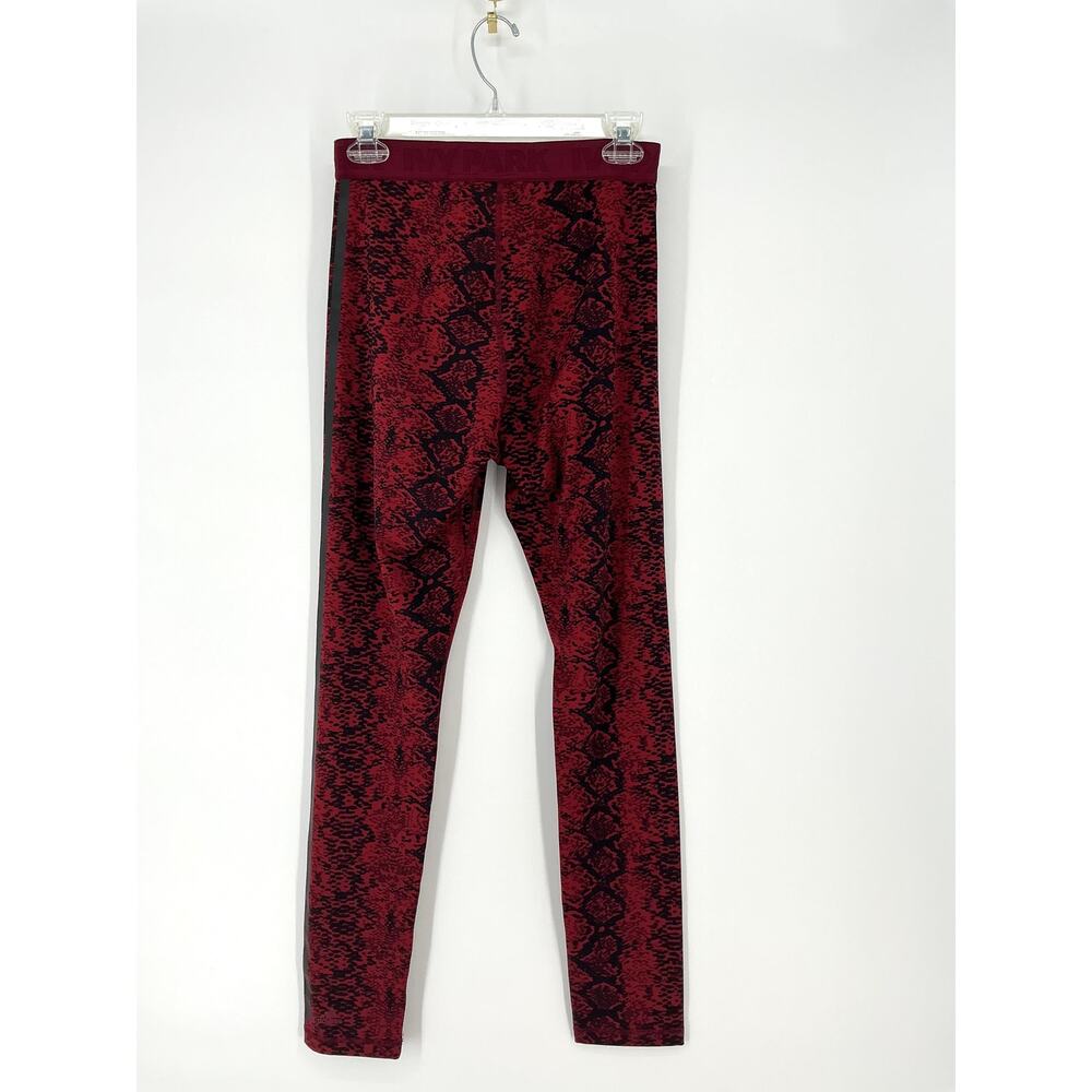 adidas x IVY PARK Leggings Women L Red Black Snakeskin High Rise 3 Stripe - Picture 4 of 8